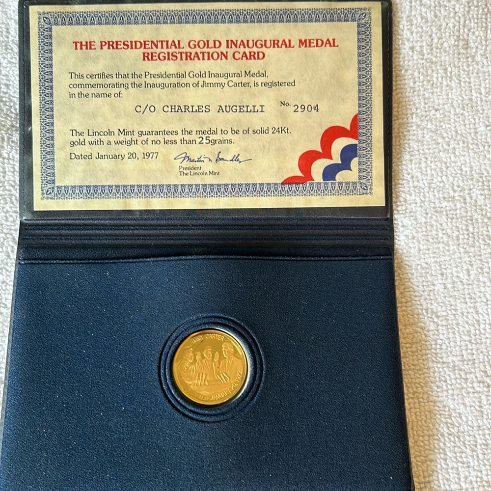 President Carter Inaugural medal.